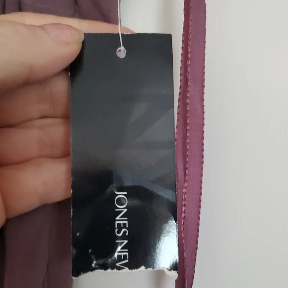 Jones New York Purple Ruffled Asymmetrical Slip Dress With Beading